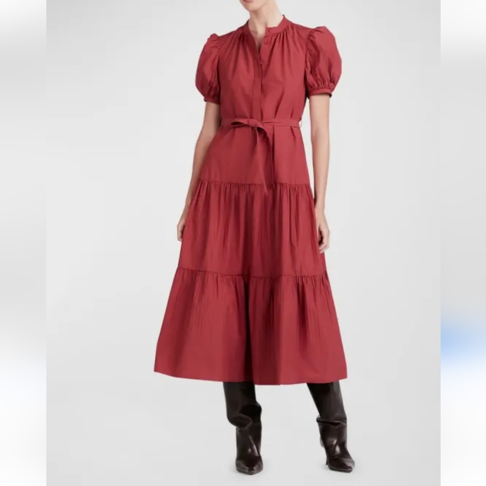 Nwt || Derek Lam 10 Crosby || Size 0, Tiered Dress, A-Line, Short Sleeved